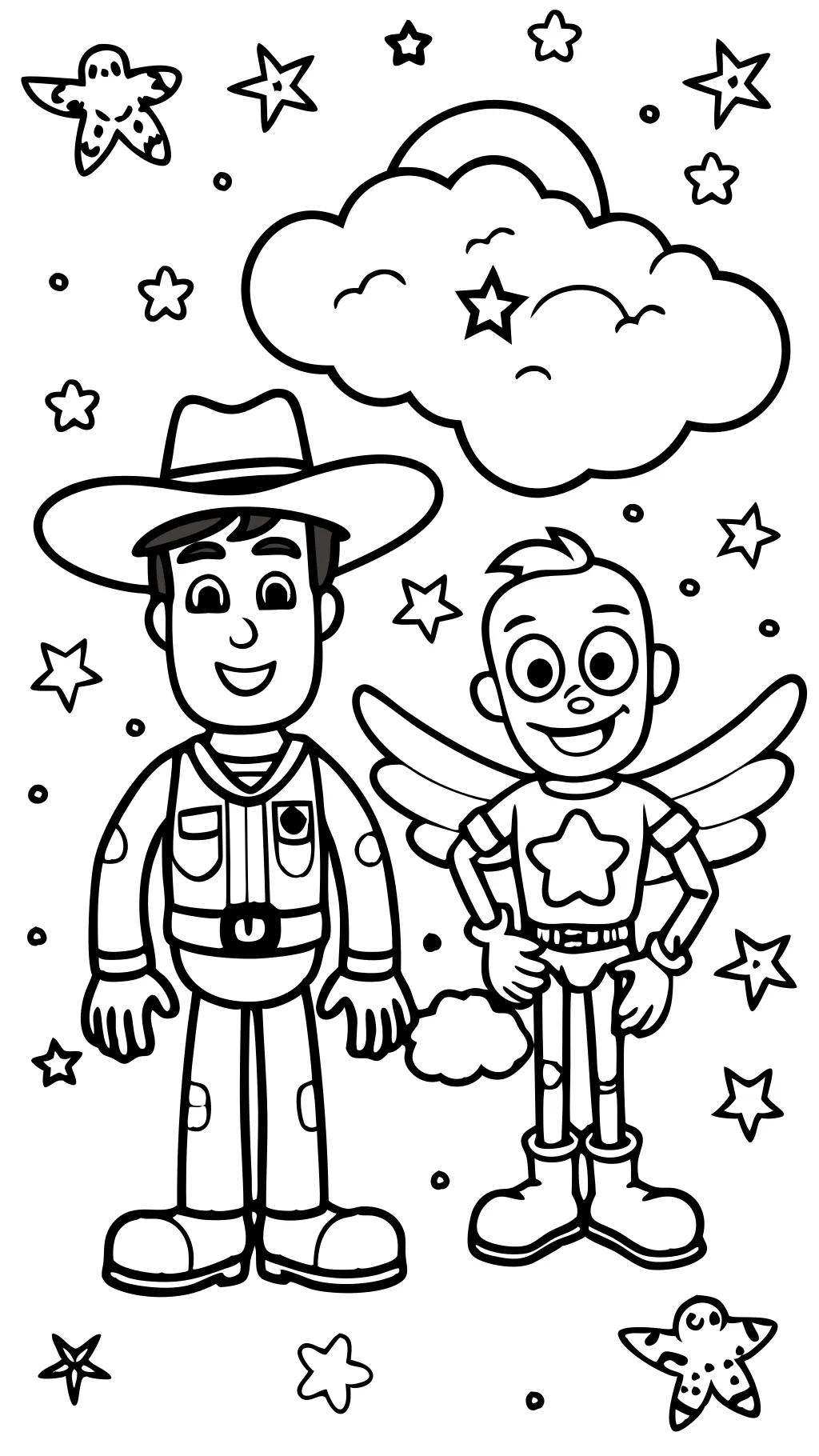 Páginas para colorear Woody y Buzz